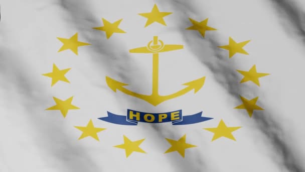 Flag State Rhode Island Waving Wind Video Footage — Stock video