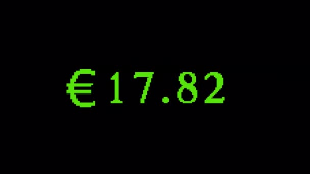 金のカウンターだ ヨーロッパ通貨 ユーロ 電子計算機上の利益 100ドル 透明背景アルファチャンネル — ストック動画