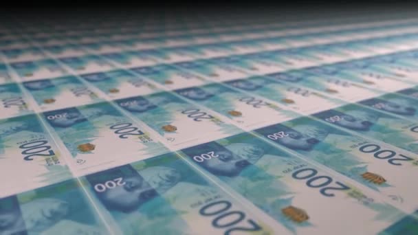 Israeli 200 Shekels Bills Money Printing Machine Video Printing Cash — Stockvideo