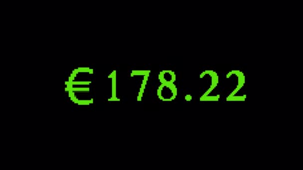 Лічильник Європейська Валюта Євро Прибуток Від Електронного Рахунку 1000 Простий — стокове відео