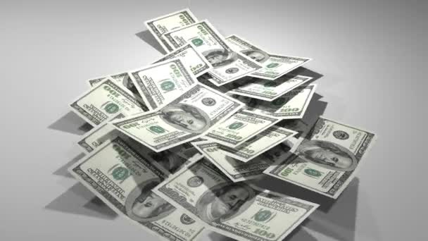 100 Dollar Money Composition Financial Background Many Banknotes Wads Money — Video