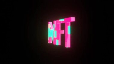 Modern renkli NFT yazıtları. Kripto sanat konsepti.