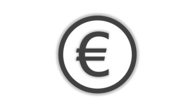 Aminated Euro ikonu. Beyaz arkaplanda Avrupa EUR sembolü izole edildi. Para, para.