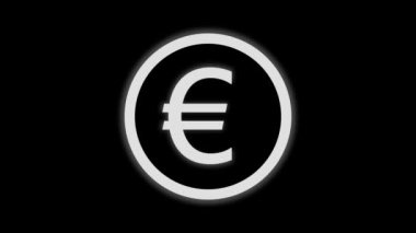 Aminated Euro ikonu. Beyaz arkaplanda Avrupa EUR sembolü izole edildi. Para, para.