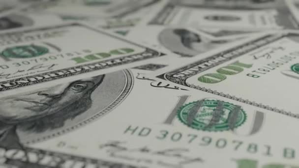 Honderd Dollar Contant Een Pak Geld Achtergrond Financiële Achtergrond — Stockvideo