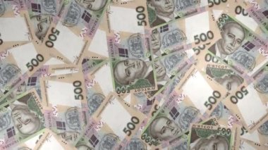 500 Ukrainian hryvnia money composition. Financial background. Many banknotes and wads of money. Business or economy concept. Cash.