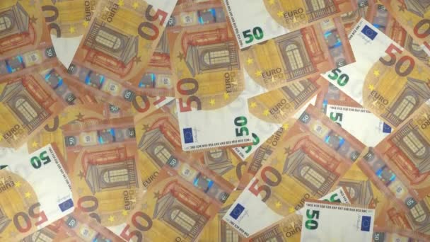 Euro Money Composition Financial Background Many Banknotes Wads Money Business — Stock Video