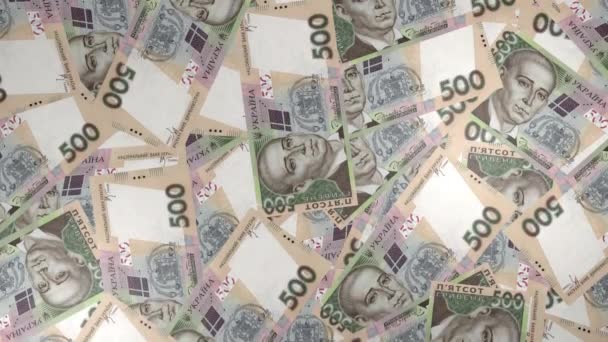 500 Ukrainian Hryvnia Money Composition Financial Background Many Banknotes Wads — Vídeo de Stock