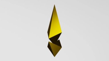 Golden Ethereum sign on white background. ETH.
