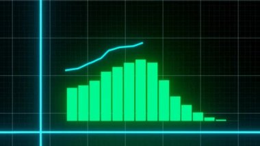 Stock market animated graphic. Stock price chart. Financial and business concept.
