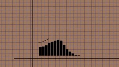 Stock price chart on the notebook page. Growth and decline dynamics. Creative financial concept. Investment background.