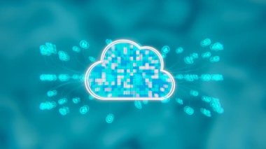 Cloud technology. Internet technology and communication. Modern background.