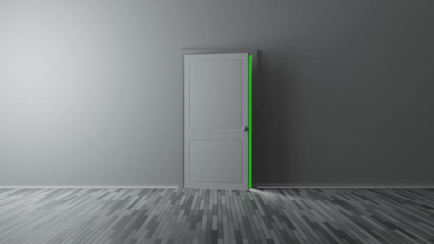 Creative Transition Opening Door Empty Room Chromakey Design Template — Stok Video