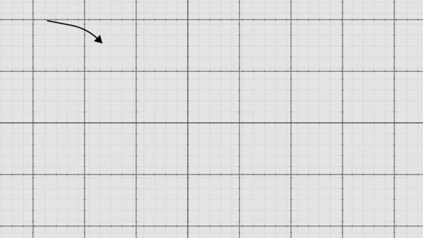 Stock Price Chart Notebook Page Growth Decline Dynamics Creative Financial — Video Stock