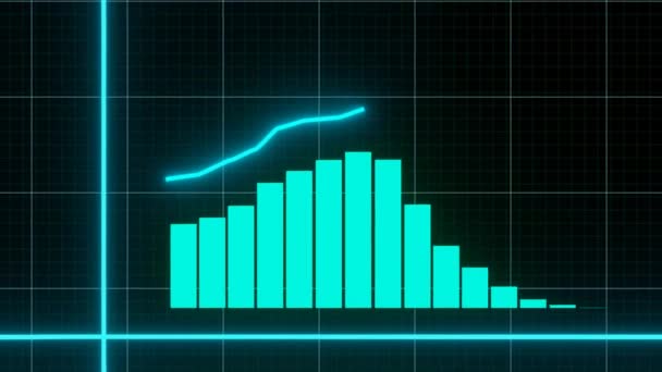 Фондовий Ринок Анімований Графічний Діаграма Цін Акції Фінансово Бізнес Концепція — стокове відео