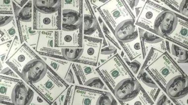 100 US dollar money composition. Financial background. Many banknotes and wads of money. Business or economy concept. Cash.