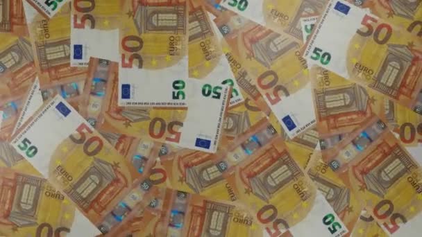 Euro Money Composition Financial Background Many Banknotes Wads Money Business — 图库视频影像