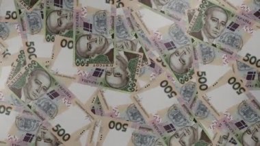 500 Ukrainian hryvnia money composition. Financial background. Many banknotes and wads of money. Business or economy concept. Cash.