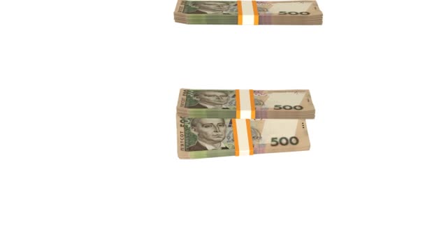 500 Ukrainian Hryvnia Money Composition Financial Background Many Banknotes Wads — Vídeos de Stock