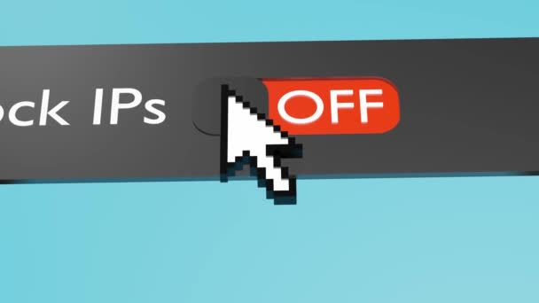 Ligue Botão Bloquear Ips Controle Deslizante Bloqueio Limite Acesso — Vídeo de Stock