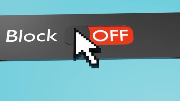 Włącz Przycisk Block Slider Blokowanie Ograniczonego Dostępu — Wideo stockowe