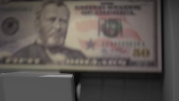 Dollar Cash Dispenser Withdrawal Cash Atm Financial Transaction Bank Terminal — Stock Video