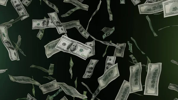 100 Dollar Biljetten Vallen Naar Beneden Bankbiljetten Geldregen Jackpot Loterij — Stockfoto