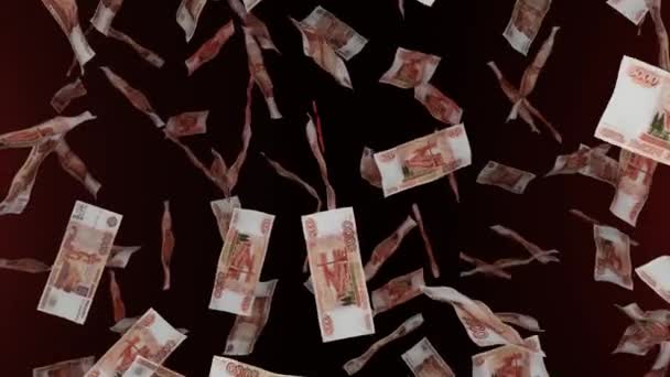 5000 Rosyjskich Rubli Spada Banknoty Pieniądze Padają Jackpot Lub Wygrana — Wideo stockowe