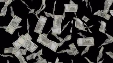 500 Hint rupisi düşüyor. Banknotlar şeffaf arkaplanda izole edildi. İkramiye ya da piyango ödülü. İş için. Alfa kanalı.