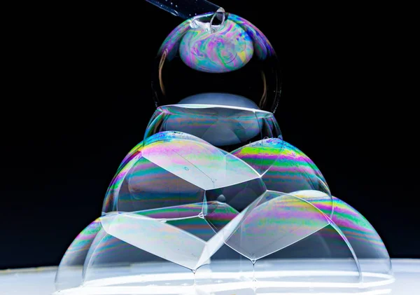 Close Shot Soap Bubbles Piled Pyramid Shape — Foto de Stock