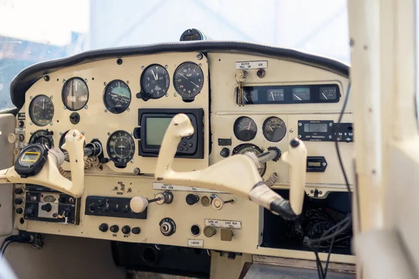photo of old aircraft control panel