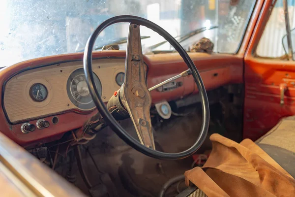 Interiören Klassiska Vintage Pickup Truck — Stockfoto