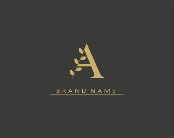 Logo Iniciais Letra Logotipo Beleza Textura Dourada Elegante Luxuosa Desenhe — Vetor de Stock