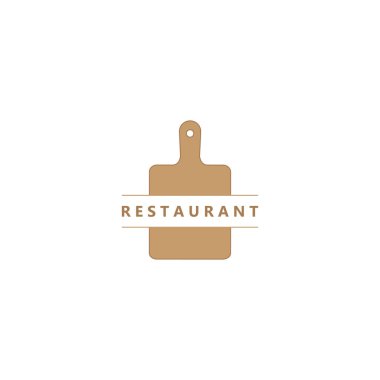 Kahverengi kesme tahtası vektör tasarımı. şirket logo simgeleri, restoranlar ve tasarım ihtiyaçları için.