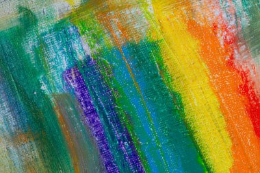 soyut gökkuşağı çok renkli arkaplan tuvaldeki boyaların silinmesiyle oluşmuş, kısa odaklı. Sanat eseri değil, geçici etki.. 
