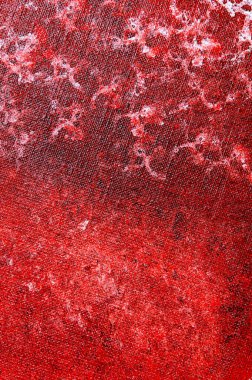 soyut yaratıcı arkaplan: tuvali ayarlarken beyaz ve kırmızı renkli astar lekeleri, geçici nesne. 