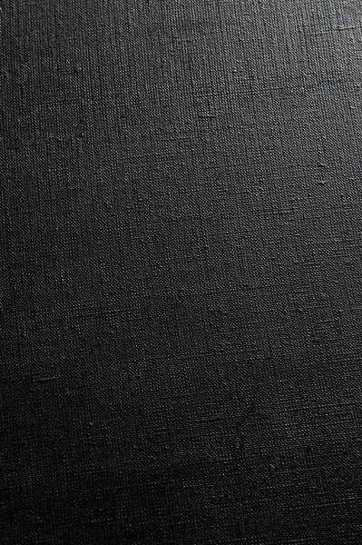 Dark Creative Background Black Primed Linen Canvas Uneven Lighting Toning — Stock Photo, Image