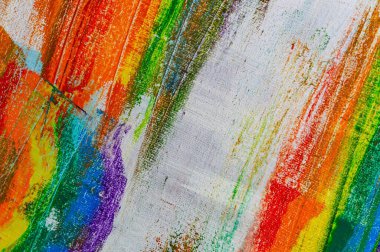 soyut gökkuşağı çok renkli arkaplan tuvaldeki boyaların silinmesiyle oluşmuş, kısa odaklı. Sanat eseri değil, geçici etki.. 