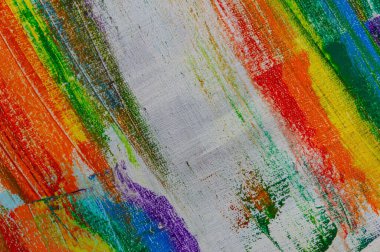 soyut gökkuşağı çok renkli arkaplan tuvaldeki boyaların silinmesiyle oluşmuş, kısa odaklı. Sanat eseri değil, geçici etki.. 