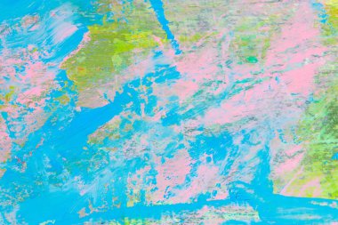 Renkli yaratıcı arkaplan: Ahşap bir palette yağlı boya kalıntıları, kısa odak, seçici bulanık