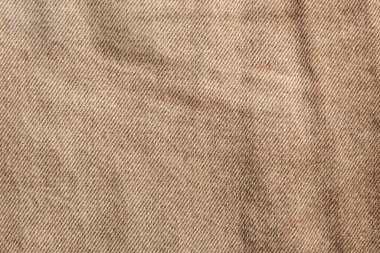 kumaş grunge arka plan, hakiki pamuk kot kahverengi, buruşuk, yıpranmış, yakın