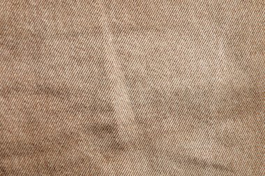 kumaş grunge arka plan, hakiki pamuk kot kahverengi, buruşuk, yıpranmış, yakın