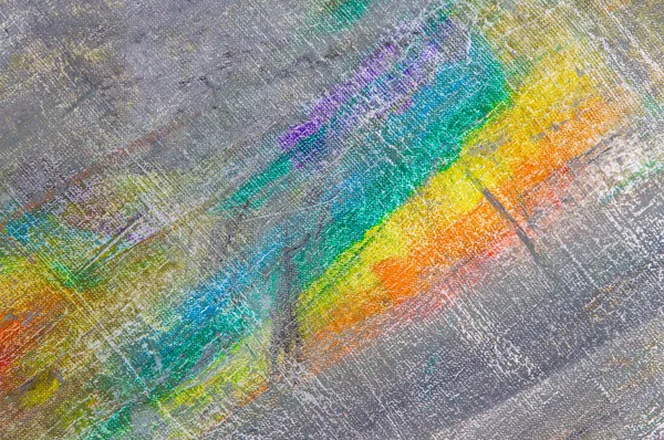 Абстрактный Радужный Многоцветный Фон Образованный Стиранием Красок Холста Короткое Фокусирование — стоковое фото