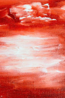 soyut yaratıcı arkaplan: tuvali ayarlarken beyaz ve kırmızı renkli astar lekeleri, geçici nesne. 