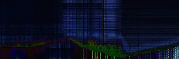 Donkere Abstracte Digitale Achtergrond Beschadigde Scherm Matrix Met Interferentie Van — Stockfoto