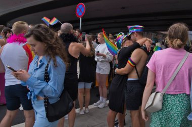 Stockholm Pride parade 6 august 2022. High quality photo
