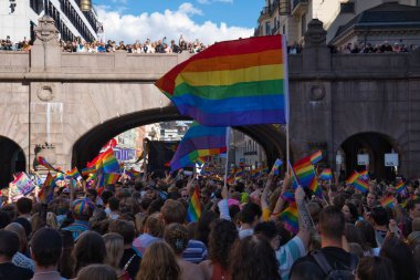 Stockholm Pride parade 6 august 2022. High quality photo