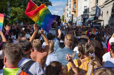 Stockholm Pride parade 6 august 2022. High quality photo
