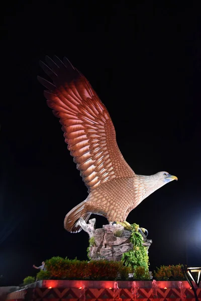 Langkawi Island Kedah Malesia Vista Notturna Del Monumento All Aquila — Foto Stock