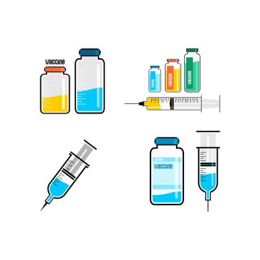 Simge seti ve ilaç enjeksiyonu